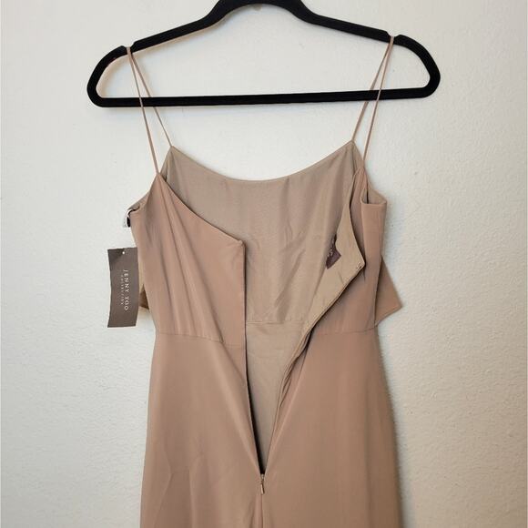 🚨NEW JENNY YOO Blake Dress In Truffle Tan Crepe Wedding Bridesmaid Prom Size 0 - Picture 8 of 14